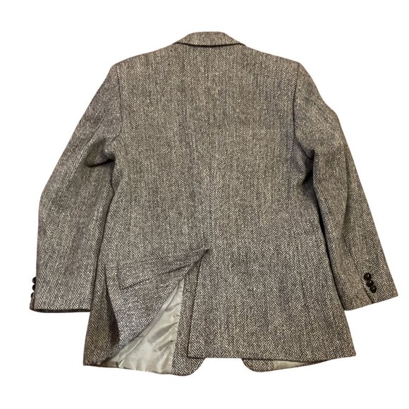 Vtg Harris Tweed Sport Coat Sz 42R Black Gray Handwoven 100% Scottish Wool - Picture 7 of 8